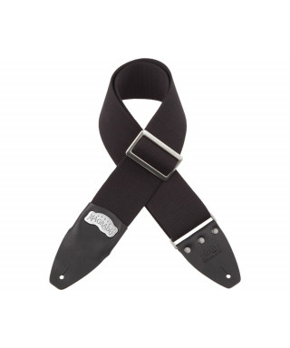 MAGRABO' Stripe SC Cotton black 8 cm with black core terminals, buckle render silver