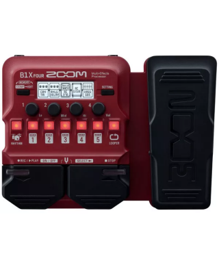 Zoom B1X FOUR - pedaliera multieffetto, amp-simulator per basso con pedale d'espressione