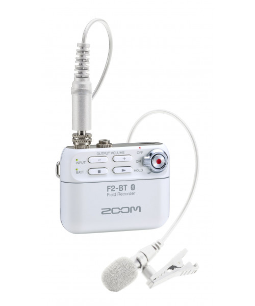 Zoom f2-bt - field recorder bluetooth + microfono lavalier - bianco