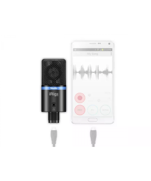 IK Multimedia iRig MIC Studio - Microfono a diaframma largo per sistemi Android, iOS, PC e MAC - nero