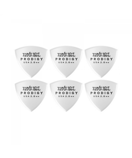 Ernie Ball 9337 Plettri Prodigy Shield White 2,0mm Busta 