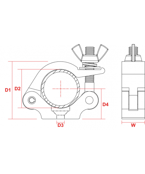 Beamz bc50b-200 half coupler sl 200kg bl.