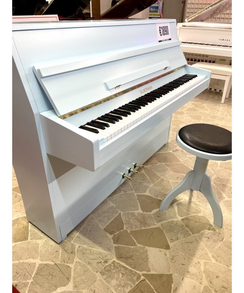 Silberman vertical piano Satin blue