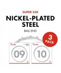 FENDER Muta FENDER Super 250L NPS Ball End Strings (.009-.042 gauges) 3-Pack 0730250309