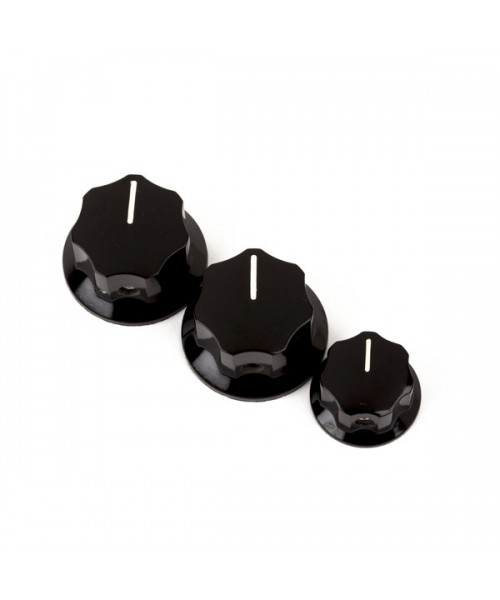 FENDER FENDER PARTS JAZZ BASS KNOBS (3) BLACK 0991370000