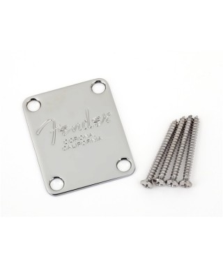 FENDER FENDER PARTS 4-BOLT AMERICAN SERIES BASS NECK PLATE WITH "CORONA" STAMP CHROME 0991446100