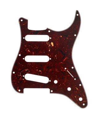 FENDER PARTS PICKGUARD STRATOCASTER S/S/S 11-HOLE MOUNT TORTOISE SHELL, 4-PLY