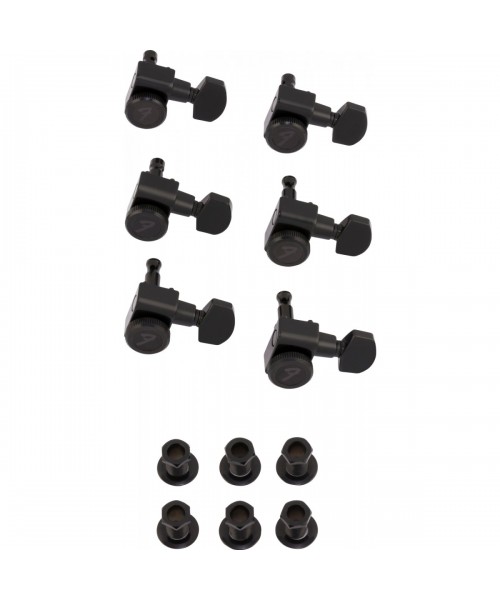 FENDER FENDER PARTS LOCKING STRATOCASTER/TELECASTER STAGGERED TUNING MACHINES (6)  BLACK 0990818400