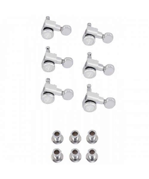 FENDER FENDER PARTS STAGGERED LOCKING TUNERS WITH VINTAGE-STYLE BUTTONS  POLISHED CHROME 0990818500