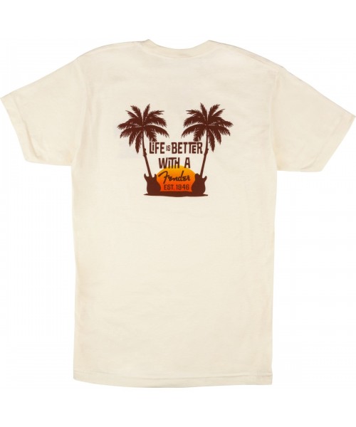 FENDER FENDER Lifestyle Twin Palms T-Tan L 9190135506 shirt