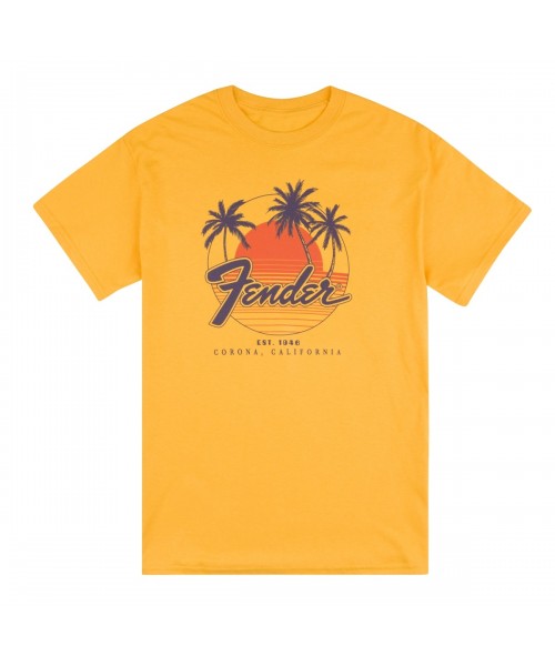 FENDER FENDER LIFESTYLE PALM SUNSHINE UNISEX T-SHIRT MARIGOLD S 9190119306