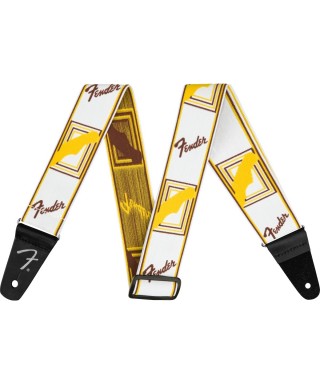 FENDER TRACOLLA FENDER WEIGHLESS 2" MONOGRAMMED WHITE/BROWN/YELLOW  0990686005