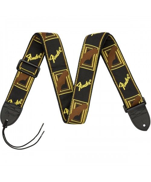 FENDER Shoulder belt FENDER 2 "Monogrammed Black / Yellow / Brown 0990681000