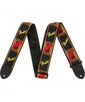 FENDER Shoulder belt FENDER 2 "Monogrammed Black / Yellow / Red 0990681500