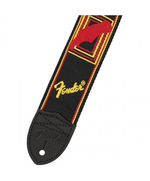 FENDER Shoulder belt FENDER 2 "Monogrammed Black / Yellow / Red 0990681500