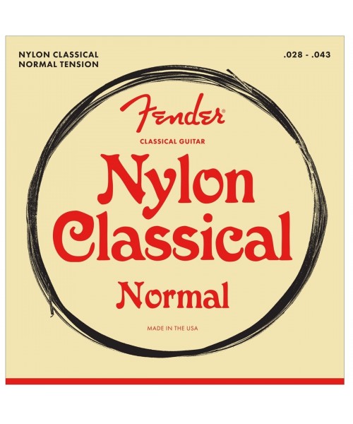 FENDER MUTA FENDER NYLON ACOUSTIC STRINGS 100 CLEAR/SILVER TIE END GAUGES .028-.043, (6) 0730100400