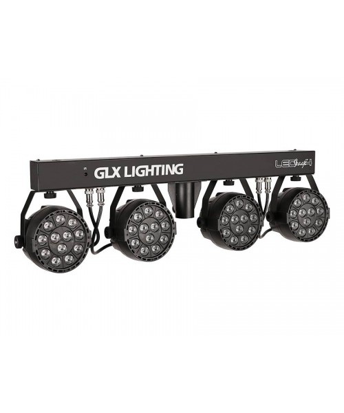 GLX LIGHTING SISTEMA PAR LED 4X12, 48WATT TOTALI, CON TELECOMANDO INCLUSO