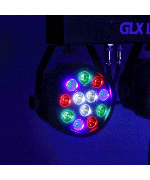 GLX LIGHTING 4x12 par LED system, 48Watt Total, with remote control included