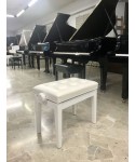 Glossy white piano bench