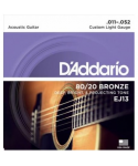 D'Addario EJ13 80/20 Bronze - Custom Light ropes for acoustic guitar