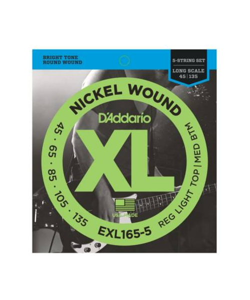 D'Addario EXL165-5 Custom Light - Set di Corde per Basso a 5 Corde