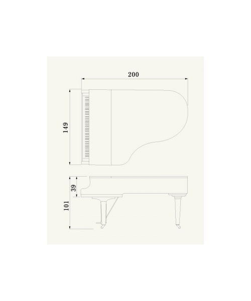 half tail piano Yamaha mod. C5XPWh glossy white