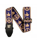 ERNIE BALL 4699 TRACOLLA NAVY BLUE AND BEIGE PEACE LOVE DOVE JACQUARD STRAP 2021