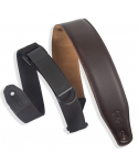 Guitar shoulder strap LEVY'S Dark brown right height