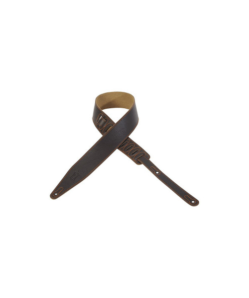 Guitar shoulder strap LEVY'S Dark brown right height