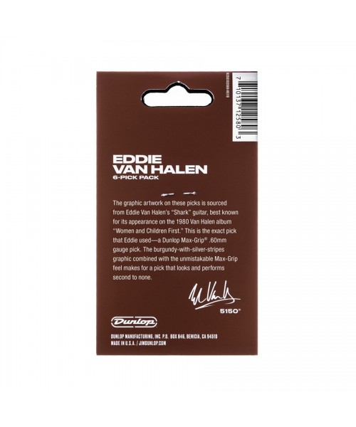 DUNLOP EVHP07 EVH SHARK GUITAR PLETTRI MAX GRIP 0.60 MM 6/PLAYER