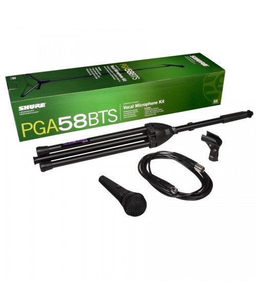 SHURE PGA58BTS Pack microphone, tripod rod, XLR cable, case