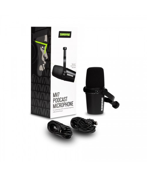 SHURE Mv7-K dynamic cardioid microphone XLR / USB