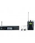 SHURE P3TERA215CL P3TE transmitter, P3R receiver, Earphones SE215. (L19)