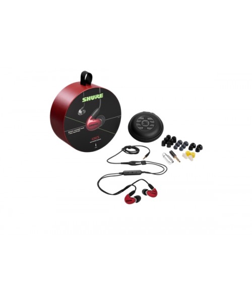 SHURE SE53BARD+UNI-EFS AONIC 5 AURICOLARI COLORE ROSSO/TRASPARENTE