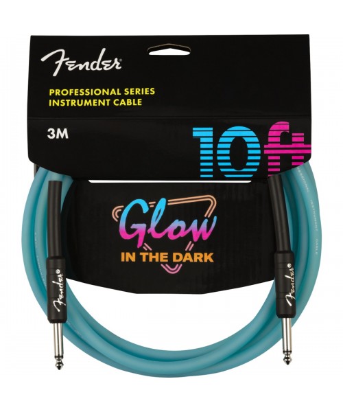 FENDER CAVO FENDER PROFESSIONAL GLOW IN THE DARK, BLUE, 10'(3M) 0990810108