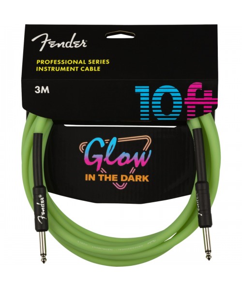 FENDER CAVO FENDER PROFESSIONAL GLOW IN THE DARK, GREEN, 10'(3M) 0990810119