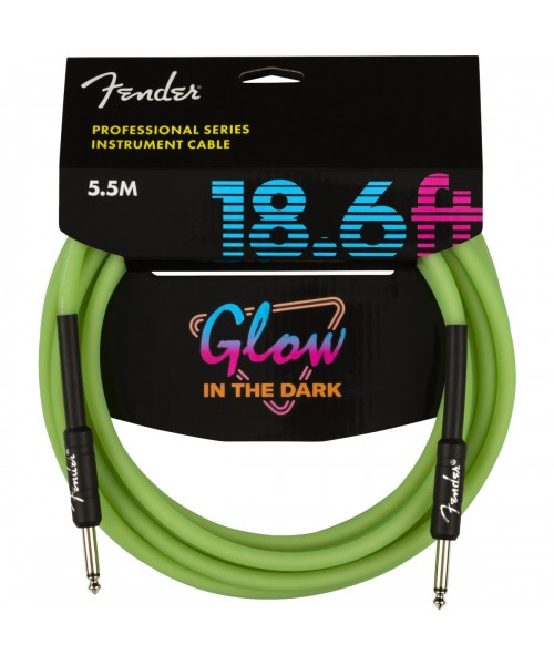 FENDER CAVO FENDER PROFESSIONAL GLOW IN THE DARK, GREEN, 18.6'(5M) 0990818119