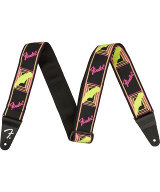 TRACOLLA FENDER NEON MONOGRAMMED STRAP, YELLOW/PINK