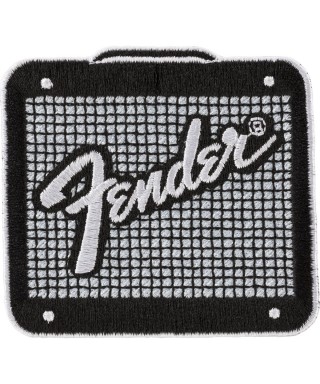 FENDER FENDER AMP LOGO PATCH, BLACK AND CHROME 9122421107