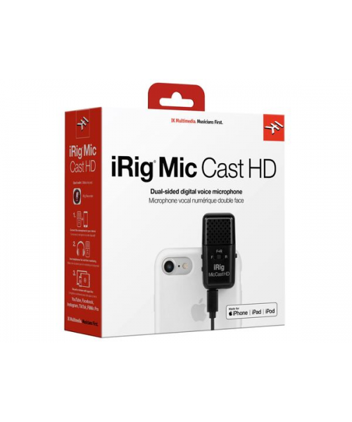 Microfono digitale dual-side per voce ik multimedia irig mic cast hd