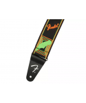 Tracolla fender neon monogrammed strap, green/orange