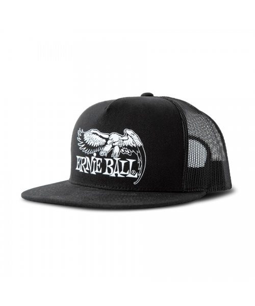 ERNIE BALL 4158 BLACK WITH WHITE EAGLE LOGO HAT