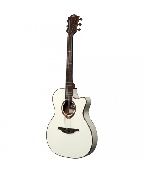 LAG T118asce-Ivo Acoustic guitar Auditorium Slim Cutaway EQ Ivory