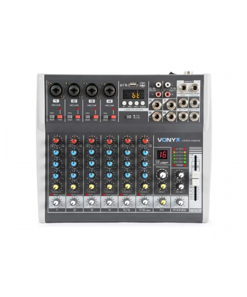 vonyx vmm-K802 MUSMIX 8CH / BT / ECHO / USB REC