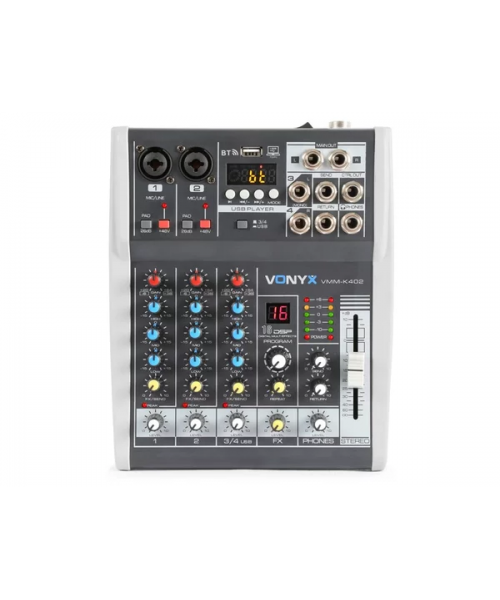 VONYX VMM-K402 MUSMIX 4CH/BT/ECHO/USB REC