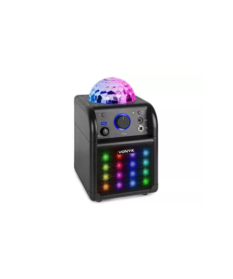 Kids Karaoke Machine with Lights & Bluetooth - Vonyx SBS50B-PLUS Black