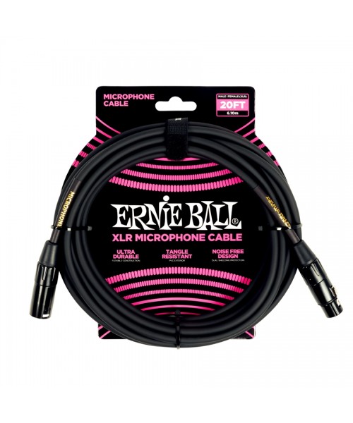 Ernie Ball 6388 Black PVC Microphone Cable 6 m