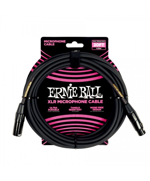 Ernie ball 6388 cavo microfonico pvc nero 6 m