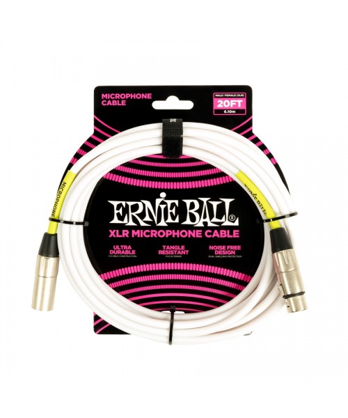 Ernie ball 6389 cavo microfonico pvc bianco 6 m