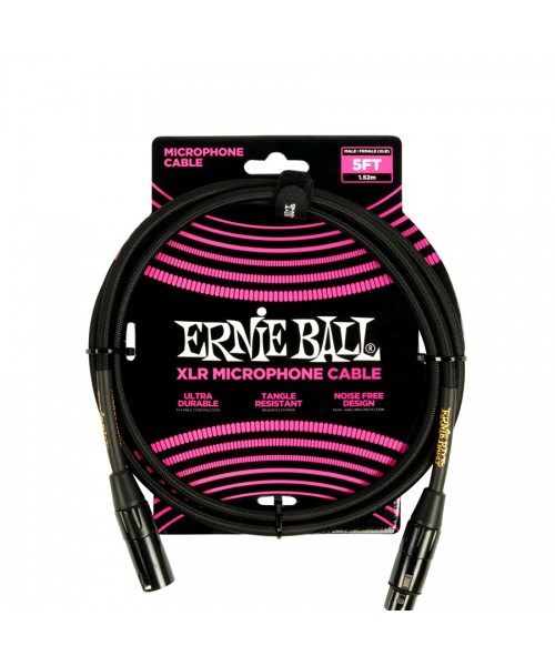 Ernie Ball 6390 black braided microphone cable 1, 5 m